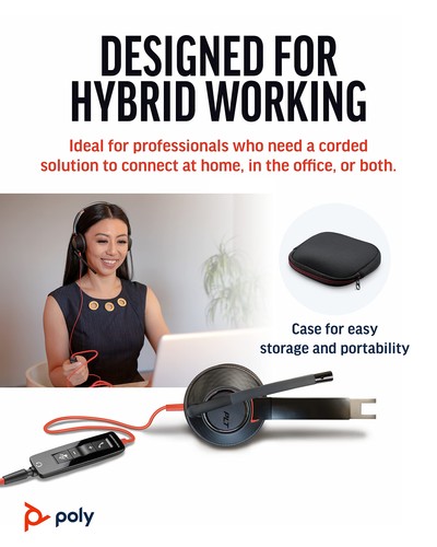 Poly - Blackwire 5220 USB-A Headset (Plantronics) - Wired, Dual Ear (Stereo) - 第 2/7 張圖片