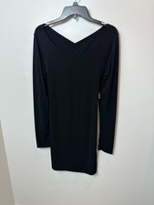 GUESS: Jet Black Long Sleeve Crisscross Back Bodycon Dress NWT