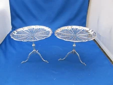FUN Pair ENGLISH STERLING Mini TEA TABLE COMPOTES-Roberts & Belk, 1911-12