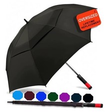 Golf Umbrella Large 62/68/72 Inch Automatic Open Golf 62" Black-Red Handle