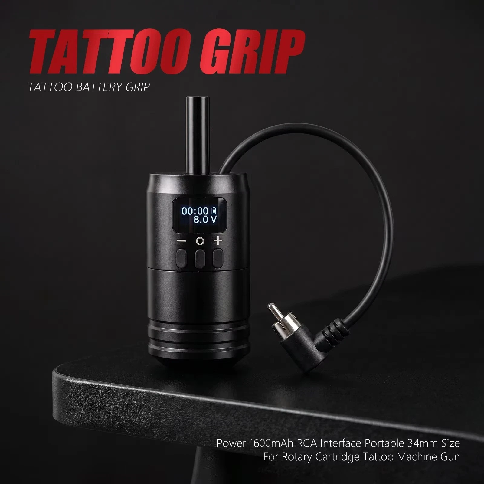Ambition 1600mAh Wireless Tattoo Battery Grip Power RCA Interface 34mm Motor image 3
