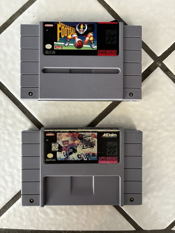 Nintendo SNES Sports Lot: Super Play Action Football + NFL QB 96 *UNTESTED*