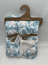 NEW Lila Jack Baby Blanket Moon Stars Reversible to White Sherpa Lovey Unise