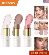 3-Piece  Contour Stick Set - Cream Blush & Highlighter for Radiant Skin