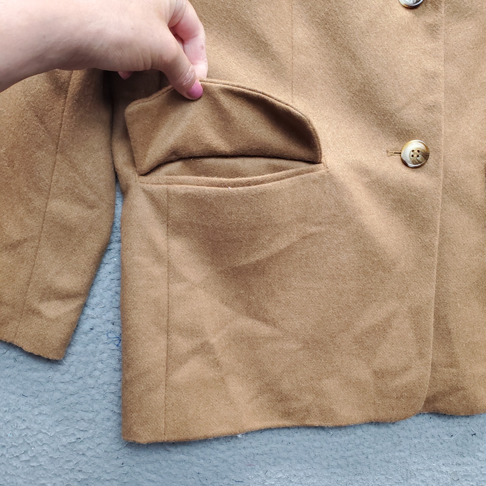 Talbots Blazer Jacket Womens 8 Brown Wool Woven Single-Breasted Notch Lapel EUC