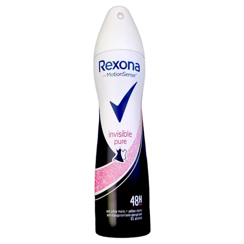 Rexona Invisible Pure Antiperspirant- Invisible protection without alcohol.