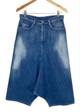 Yamamoto Japanese Designer Spotted Denim Sarouel Pants Indigo 1 Used