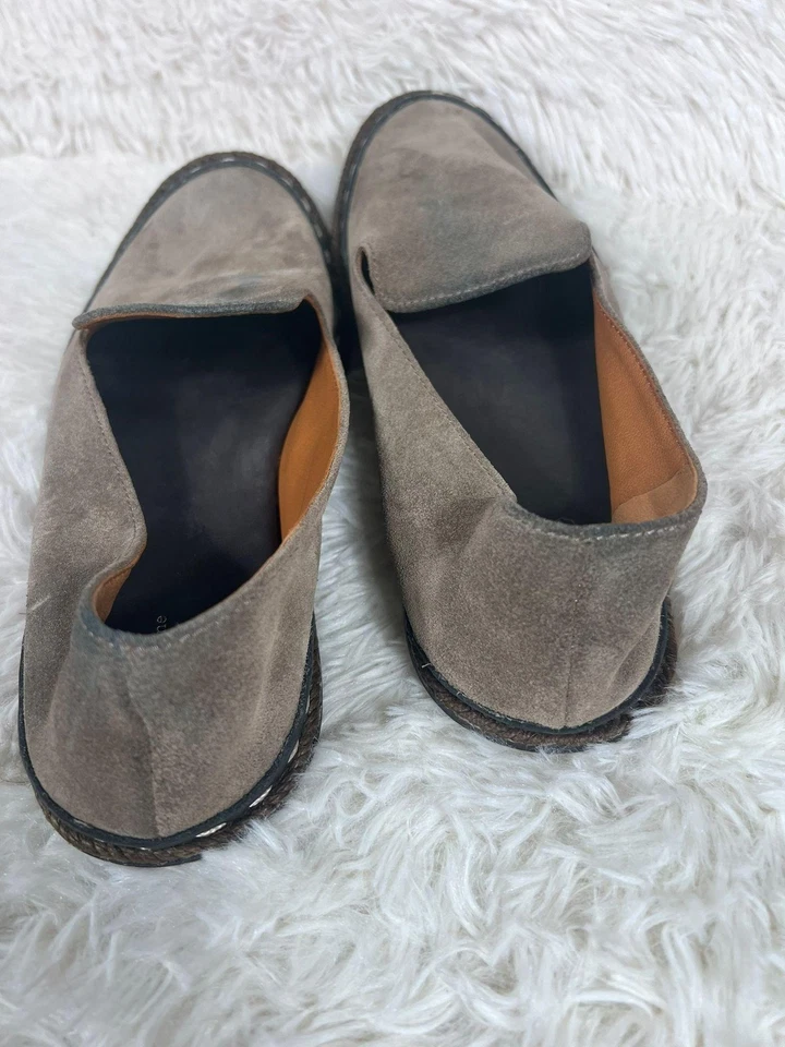 Sapatos femininos Rag & Bone tamanho 36 EUA 6 cinza camurça slip on mocassins espadrille - Imagem 2 de 4