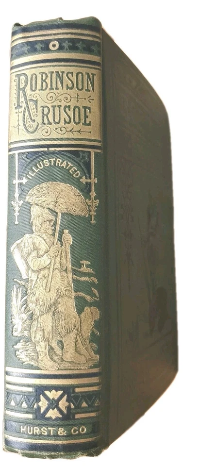 ROBINSON CRUSOE Fine Victorian Binding Daniel Defoe Circa 1870 1800s Illustrated - Image 2 of 4