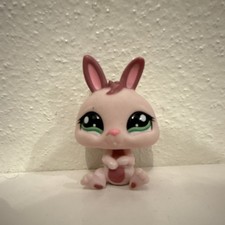 Littlest Pet Shop LPS #1366 DWarf Bunny Rabbit Pink Short Ears Brown Eyes Hasbro