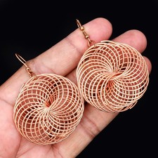  Copper Wire Wrapped Dangle Earrings: Geometr...