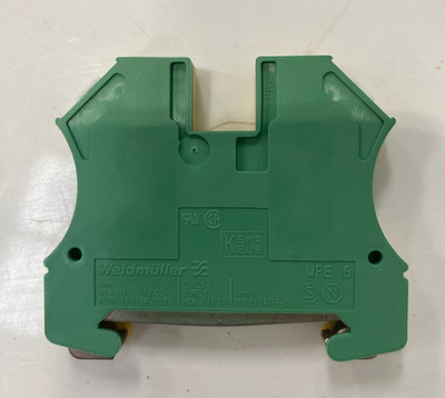 Weidmuller WPE 6 DIN Rail Ground Terminal Block 1010200000 Green Yellow WPE6