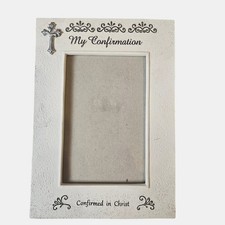 My Confirmation Picture Frame With Silver Cross Design White 5" x 3.5" By