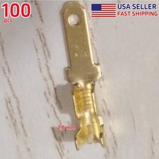 100pcs Male Spade Quick Splice Crimp Terminals 2.8mm Connector Non Insulated
