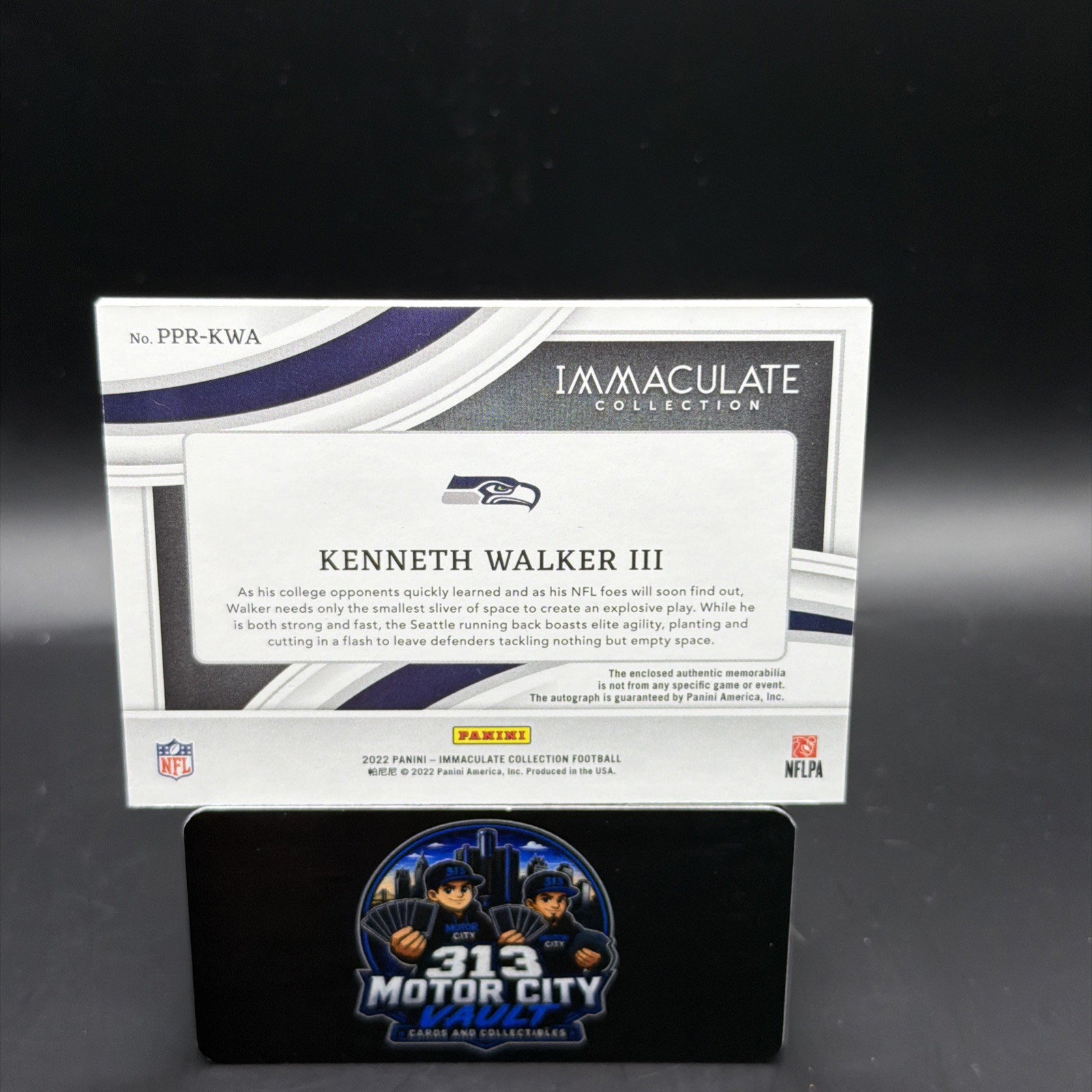 2022 Panini Immaculate Kenneth Walker III RPA 3-Color Auto RC /99 SEAHAWKS view 2