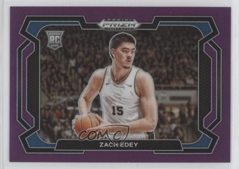 2024 Panini Prizm Draft Picks Purple Variations 58/75 Zach Edey #1 Rookie RC 9p5