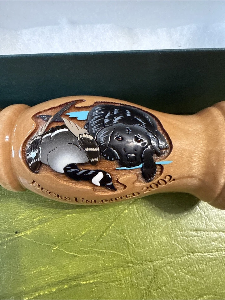 Ducks Unlimited Joe Bucher 2002 coleccionable Duck Call Goose Lab firmado con bandas Foto 2 de 4