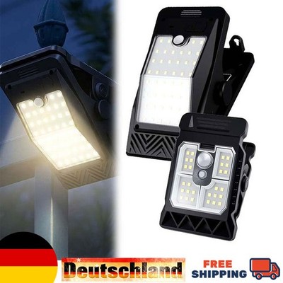 Solar Clip Light with Motion Sensor Upgraded Outdoor LED Lamp for Camping Garden