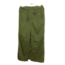 Free People Olive Green Cargo Maxi Skirt Pockets Size 0