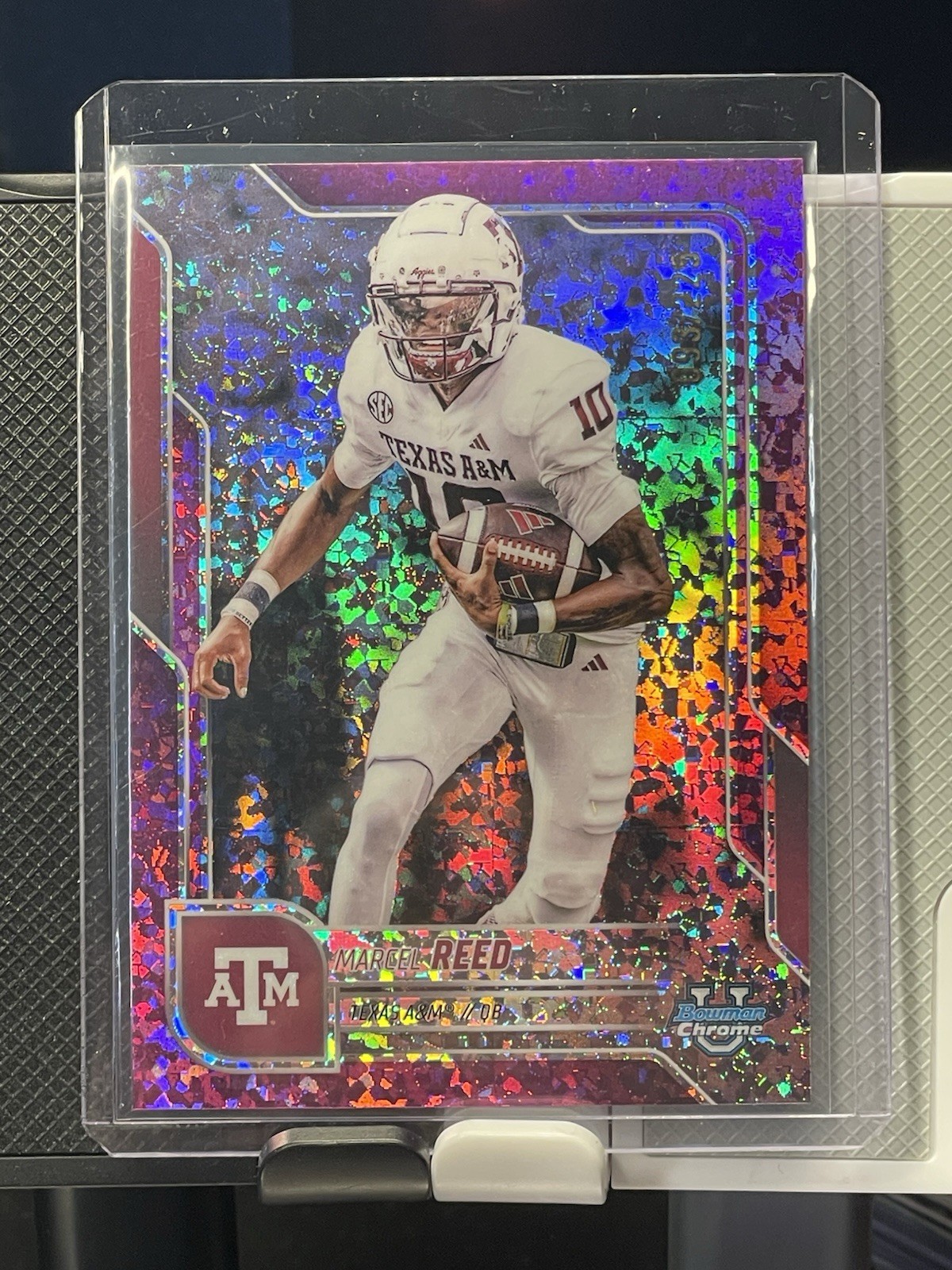 2025 Bowman Chrome U Marcel Reed 133 FUCHSIA MINI DIAMONDS REFRACTOR /225 AGGIES