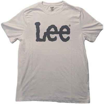 NWT Lee Men's White Wavy Logo Graphic T-Shirt Short Sleeve Size M LM14SK098