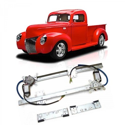 Autoloc Flat Glass Power Window Conversion Kit for 1940 Ford Pickup Truck Panel
