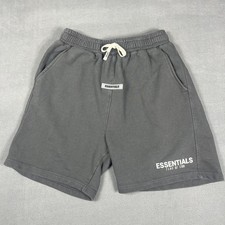 Fear Of God Essentials Shorts Mens Medium Gray Fleece Sweat Drawstring Pockets