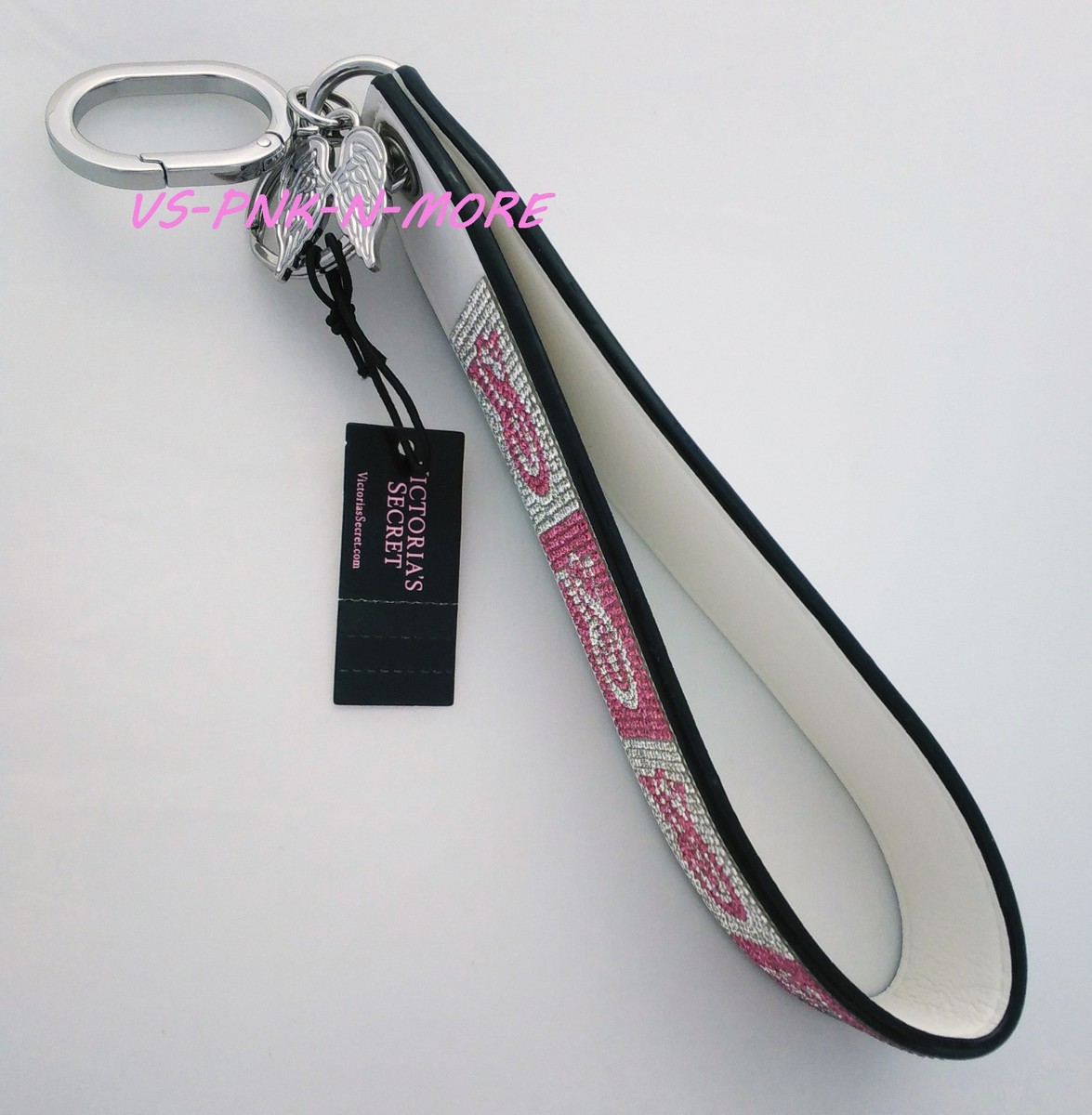 Victoria's Secret VS Bling Rhinestone Wristlet Strap Keychain Pink