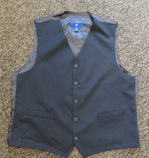 New Egara Men's Wool Blend Suit Vest - Size 2X - Dark Gray