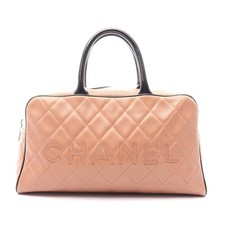 Chanel Matelasse Leather Handbag /Black Women Pink One Size