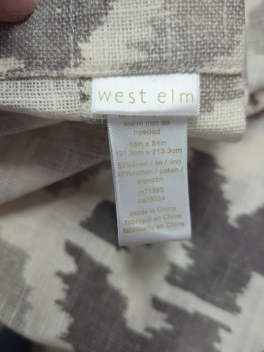 West Elm Tab Top Linen Drape 48”x84” Beige Grey - Picture 14 of 14