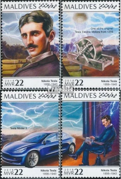 Briefmarken Malediven 2018 Mi 7983-7986 (kompl. Ausgabe) postfrisch Nikola Tesla - Bild 1 von 1