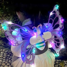 Electric Butterfly Fairy Wings with Lights for Kids Girls Cosplay Costume