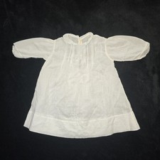 VTG Distressed Handmade White Christening Dress Embroidered Approx 6-9 Mo
