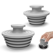 Bathtub Drain Stopper - 2 Pack Silicone Universal Shower large small, Gray