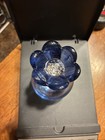 ROYAL LIMITED Blue 24 % Lead Crystal Perfume Bottle Floral Stopper  Italy — photo 3