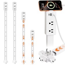 2 Pack Electrical Outlet Extender Stick Features 2 USB-A, USB-C and 2 AC Outl...