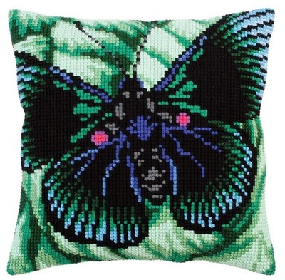 Collection D'Art Needlepoint Butterfly Graphics Pillow Top Kit #5309 New