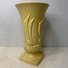 Vintage McCoy Pottery Yellow Sailboats Vase 9” Tall