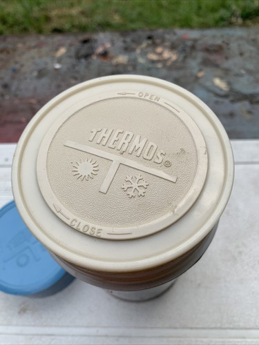 Vintage Metal THERMOS King-Seeley Multi Azul Cuadros Pinta 7210 - Imagen 6 de 7