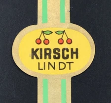 1960s Original Kirsch Lindt & Sprungli Chocolate Candy Label Switzerland