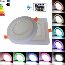 Panel de Techo LED RGB Doble Color Luz Empotrada Downlight Spot Lámpara 6W 9W 16W 24