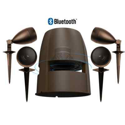 4.1 Easy Setup Plugin Bluetooth Outdoor Subwoofer + Power 4 Landscape Speakers