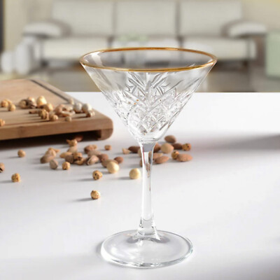 Pasabahce THEAILATI Becher Timeless Martini Pasabahce 23 cl 4er Set Gold