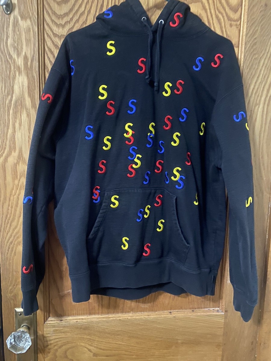Supreme Embroidered S Hoodie Black Medium | eBay
