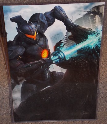 Pacific Rim Gipsy Avenger vs Godzilla Glossy Print 11x17 In
