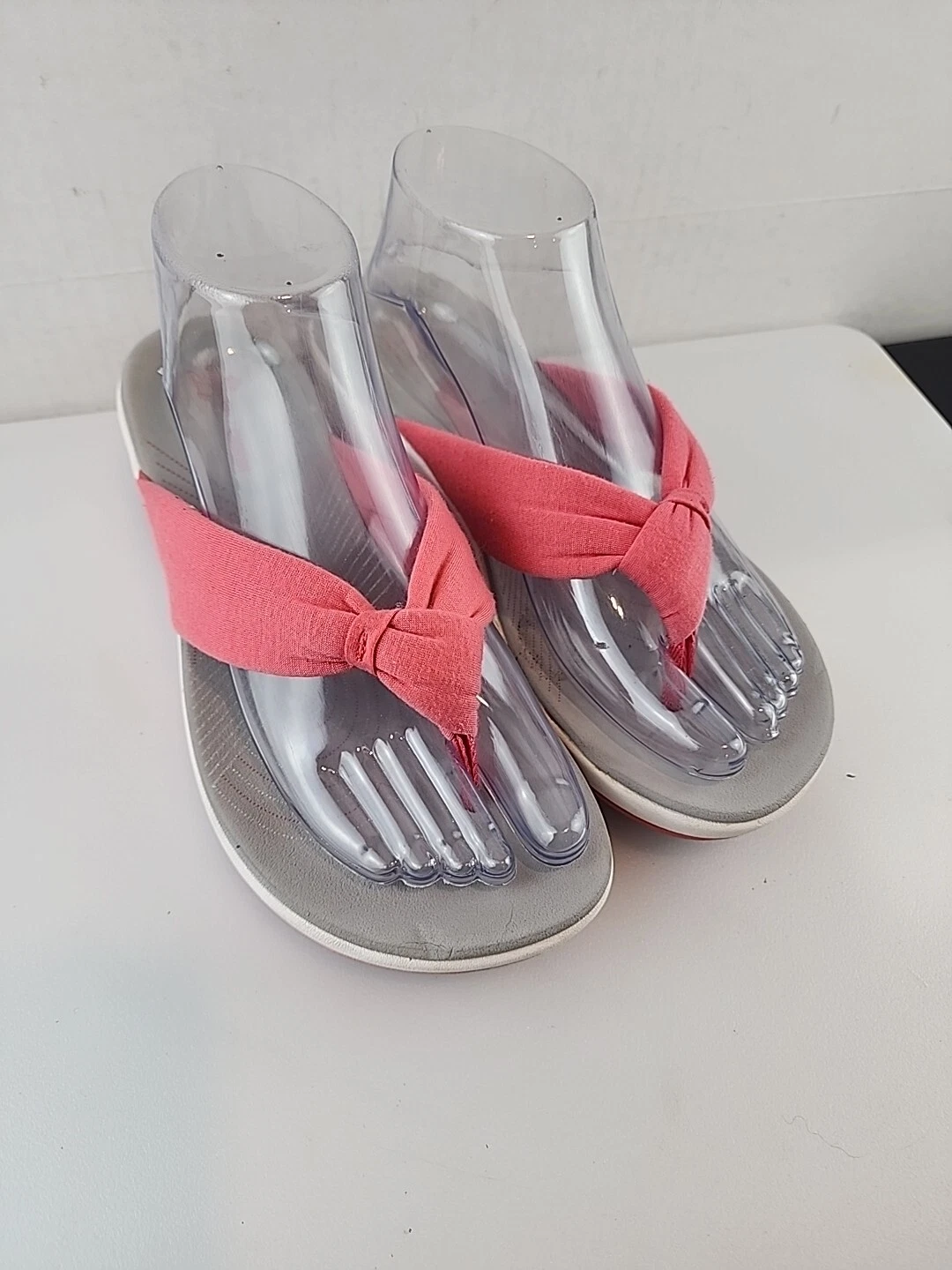 Clarks cloudsteppers sandalo infradito donna pesca arancione taglia 8M