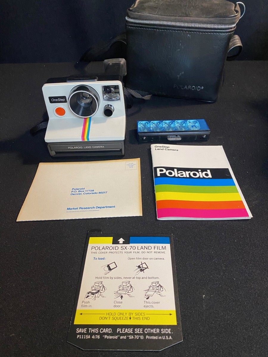 Vintage Polaroid One Step Plus Land Camera W/ FLASH BULB, CASE