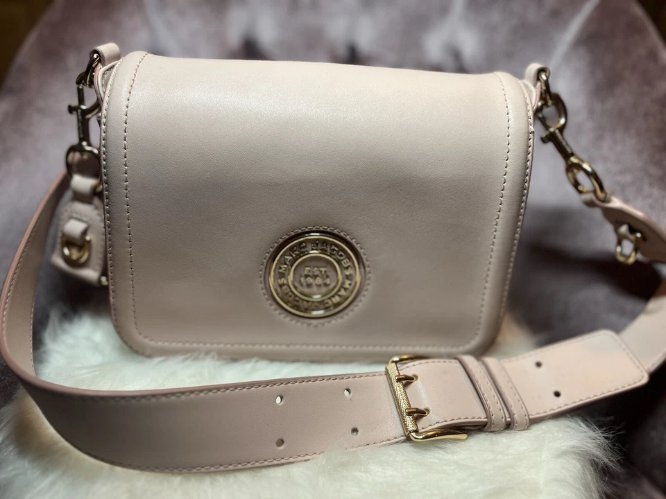 MARC JACOBS Leather Pink Full Flap Logo Shoulder Crossbody Bag - Image 3 of 4