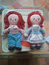 Knickerbocker 5" Vintage Raggedy & Andy Doll Red Hair Cloth Doll White Bow Tie 